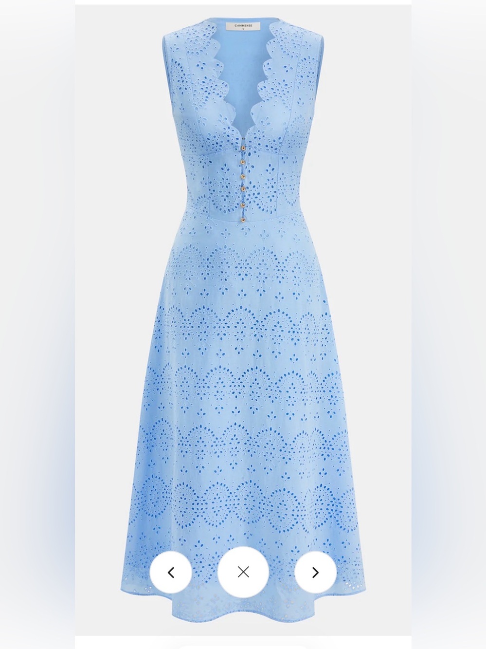 NWT Commense Light Blue Eyelet Maxi Dress XL
